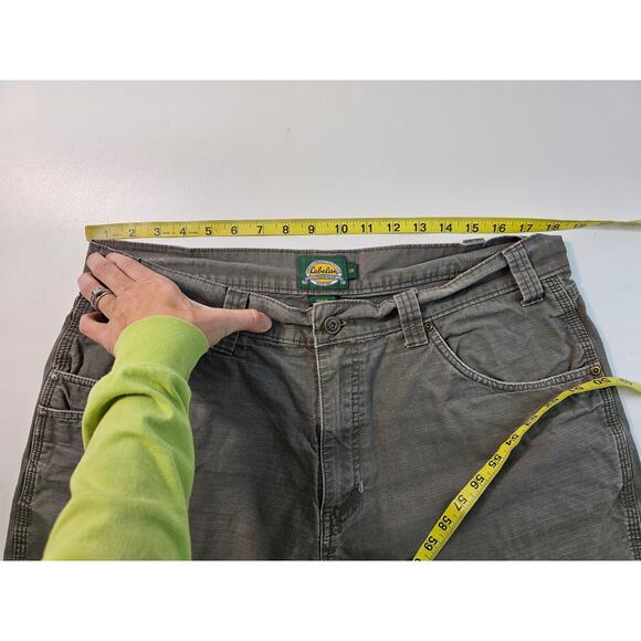 Cabelas size 38 rip stop active outdoor working shorts casual green chino ^ - Picture 6 of 6